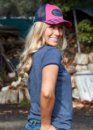 Wrangler Ladies Tracey Cap- Fuschia/ Navy