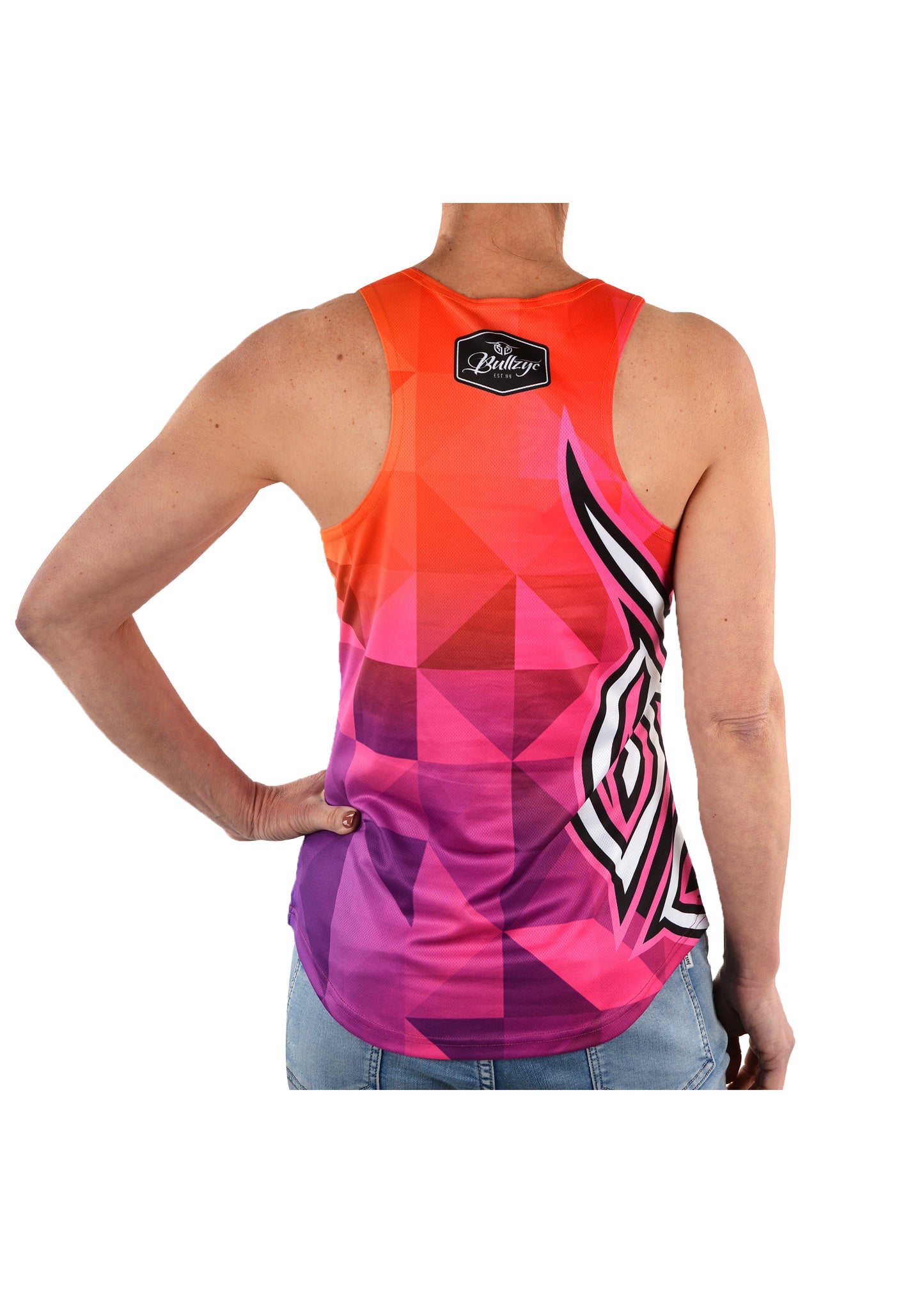 Bullzye Ladies Ripple Singlet - Flame - B1S2501142 - ON SALE