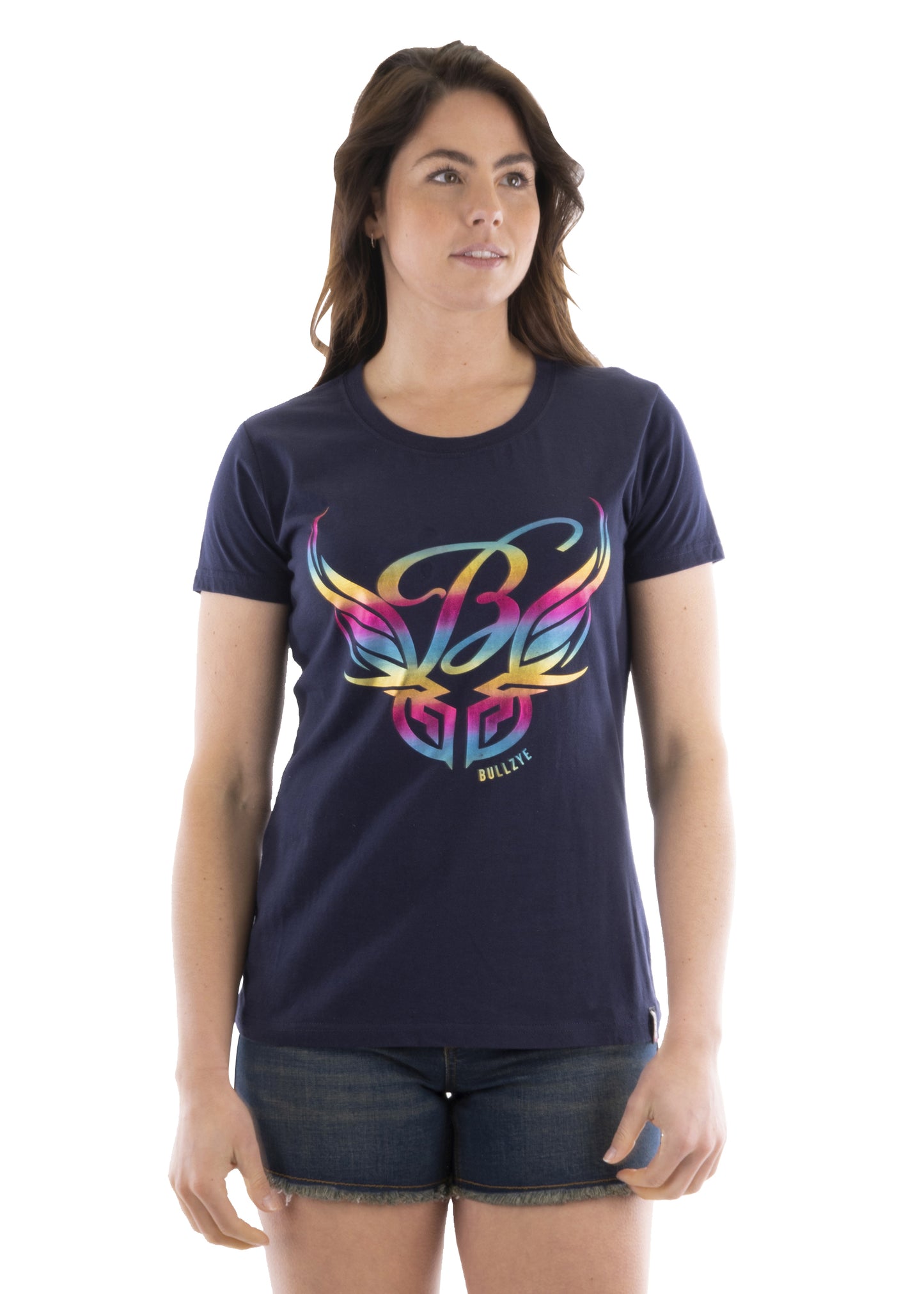 Bullzye Ladies Wings Short Sleeve Tee - Navy - B2S2503211