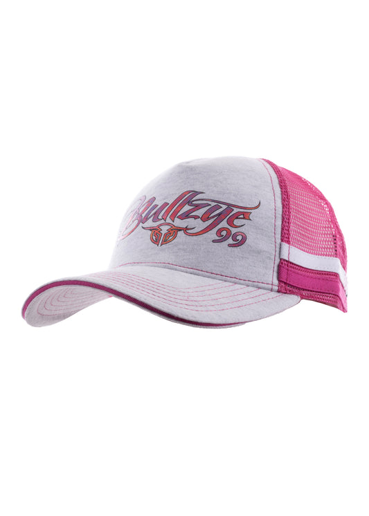 Bullzye Sunset Trucker Cap - White Marle/Pink - B2S2907CAP