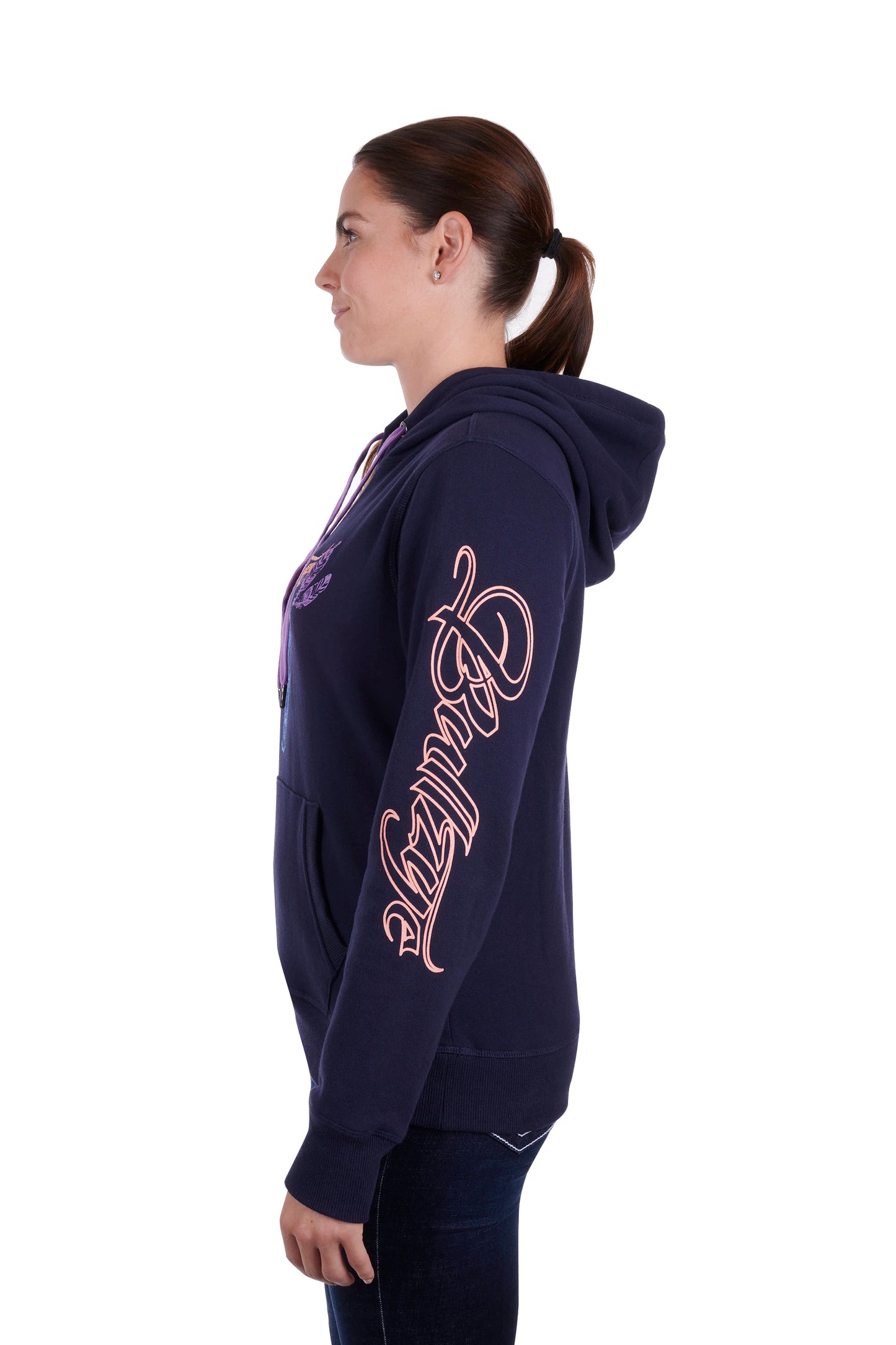 Bullzye Ladies Argyle Pullover Hoodie - Dark Navy - B3W2505261 - On Sale