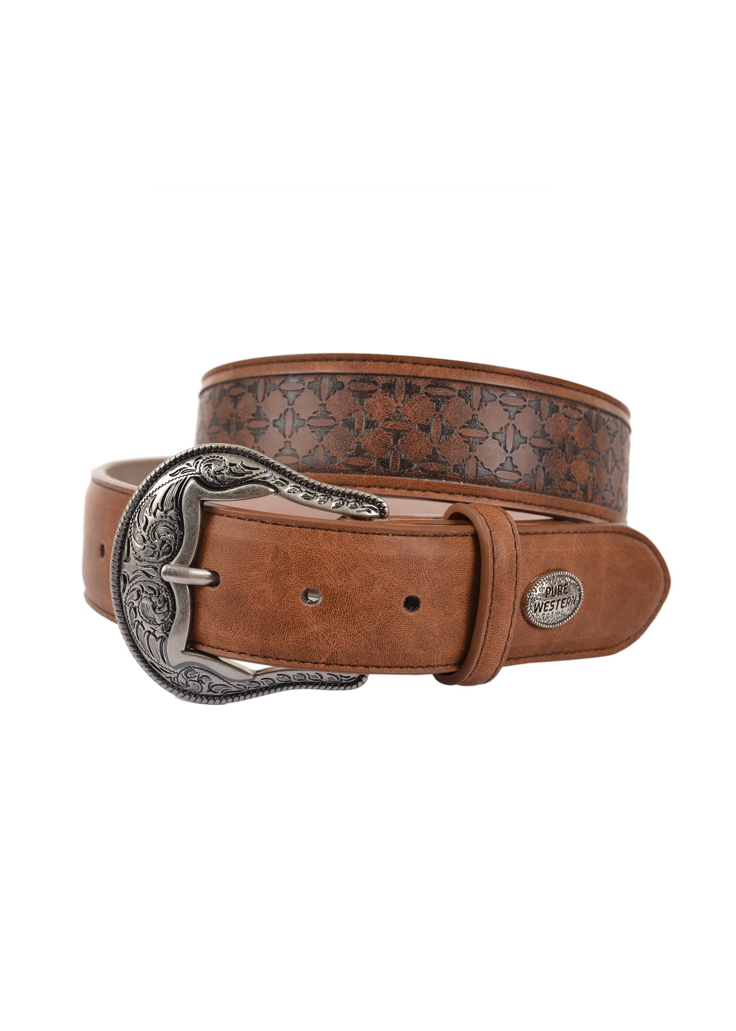 Pure Western Mens Dylan Belt - Dark Tan