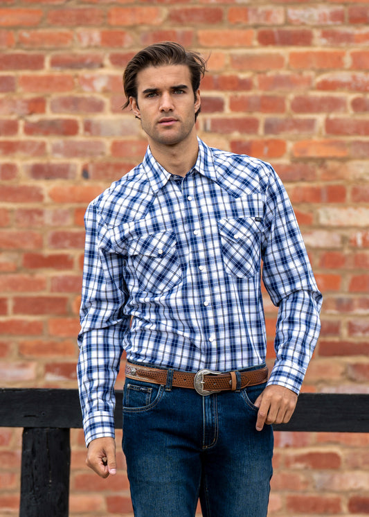 Pure Western Mens Boston Check Western L/S Shirt - P2S1100581