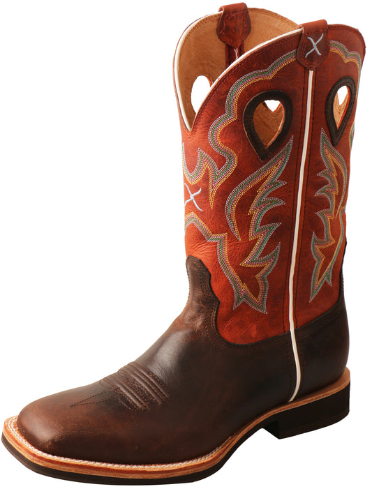 Mens Twisted X Orange Horseman Boots - TCMHM0004- ON SALE