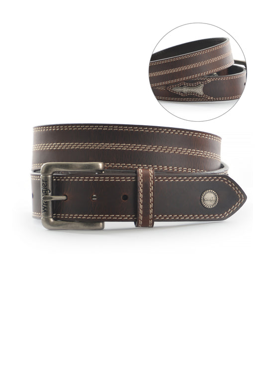 Wrangler Mens Giddings Belt - Chocolate