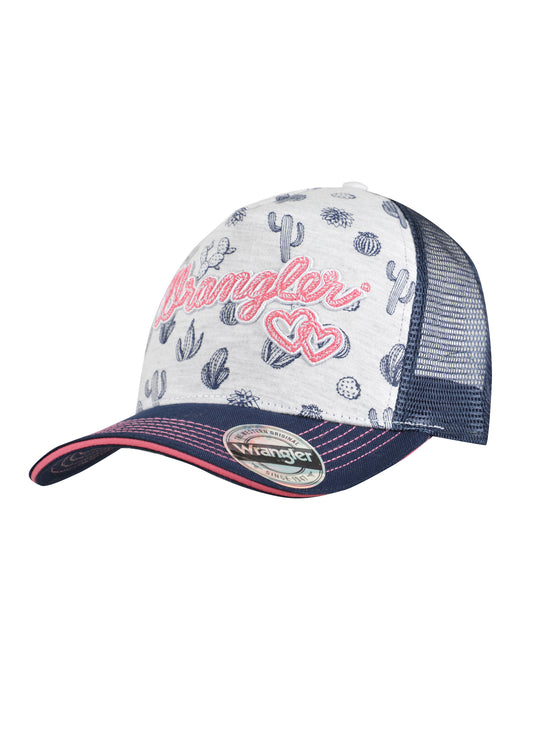 Wrangler Heart High Profile Ponytail Trucker Cap - Navy/White Marle - X2S2921CAP