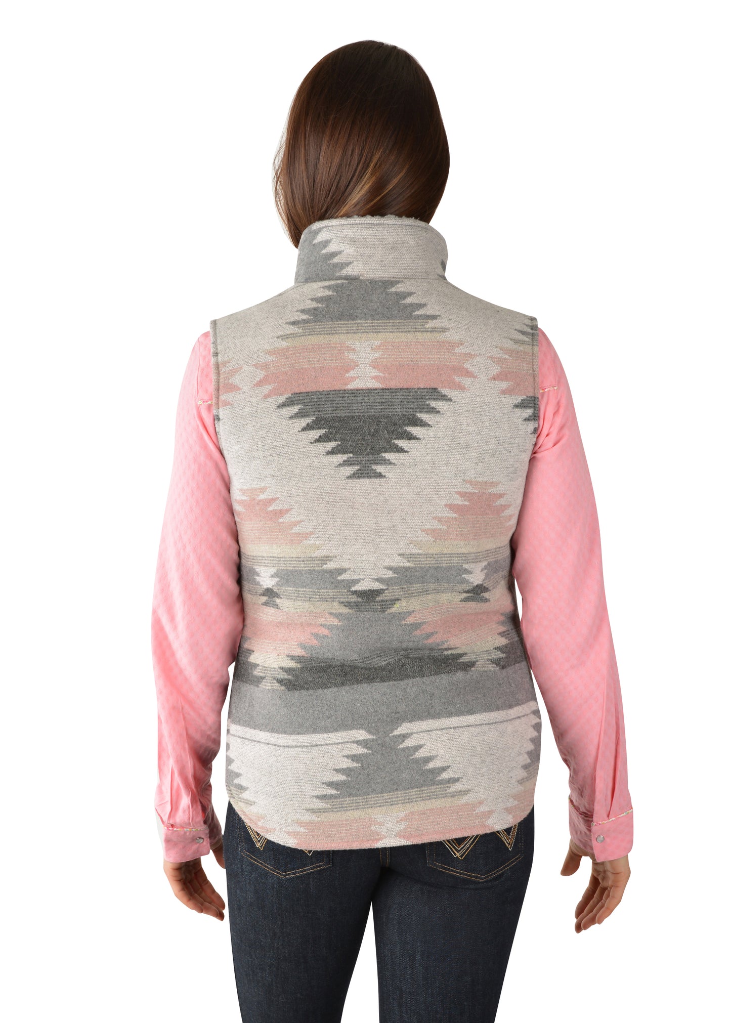 Wrangler Ladies Harlene Vest - Grey/Pink - X3W2694968 - ON SALE